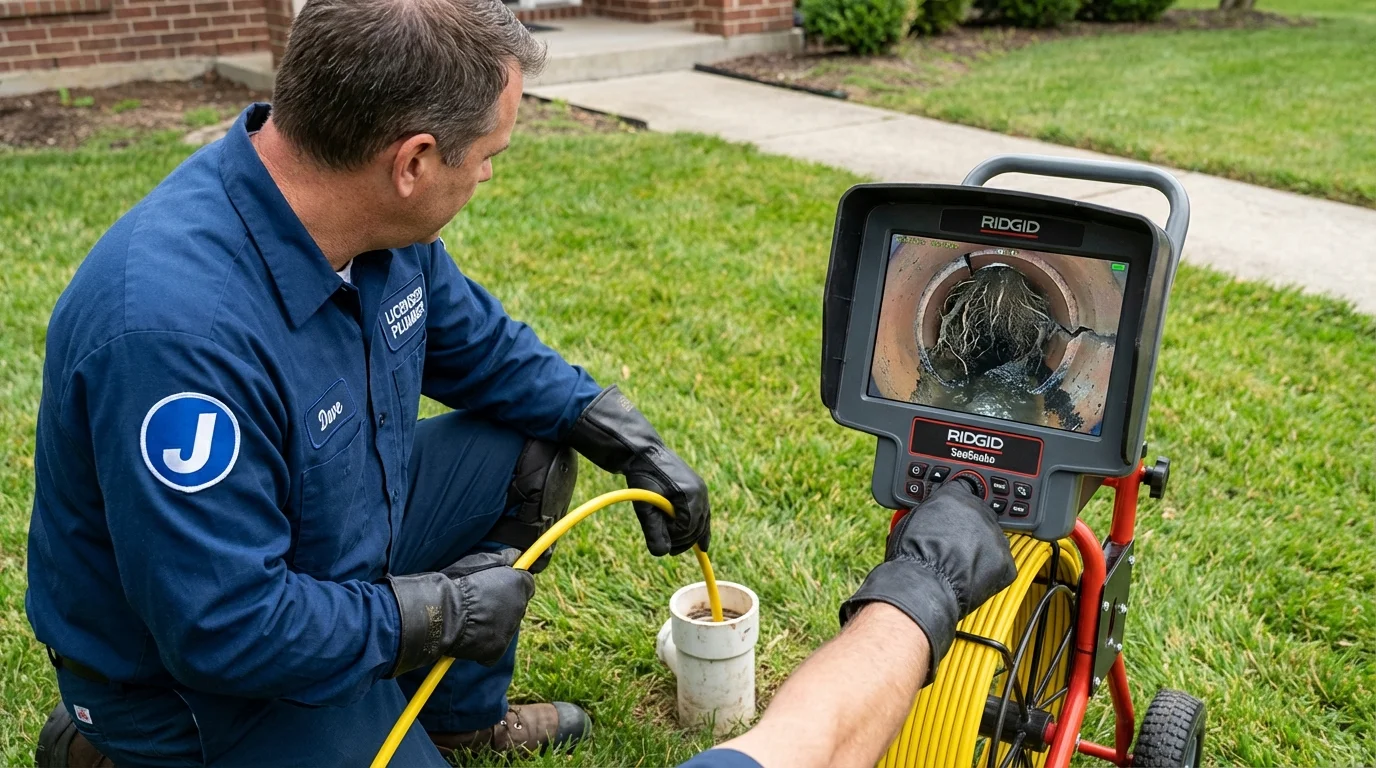 Sewer camera inspection being performed by Johns Plumbing LLC in Sheridan